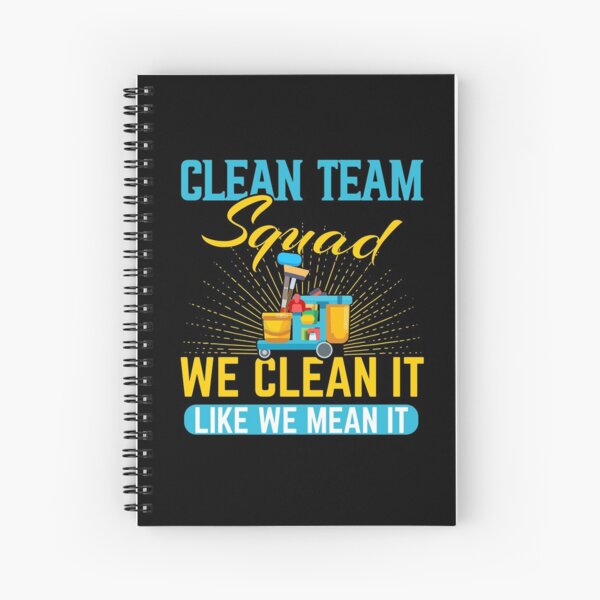 Cleaning Humor Clean Team Squad Gift , Housekeeping Professional Cleaner , Housekeeping Crew Cleaner Outfit Spiral Notebook