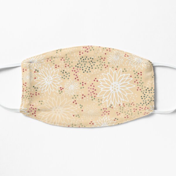 Yellow Doodles Flowers - Doodle Collection Mascarilla plana