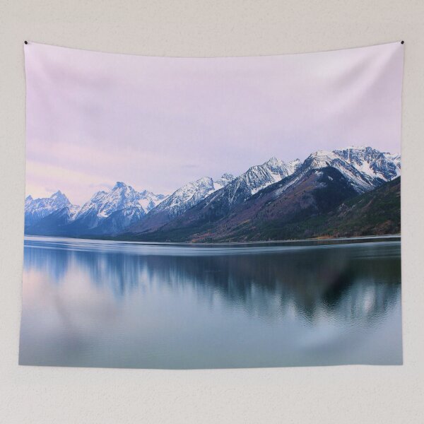 Item preview, Spectacular lake & mountains covered by snow designed and sold by WASAN  DESIGNS.