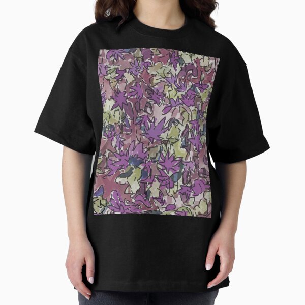 Fall Leaves No 06 Purple Oversized T-Shirt