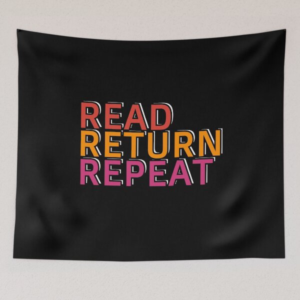 Item preview, Read Return Repeat Retro Reading Library Books Book Month designed and sold by sillyquestions.