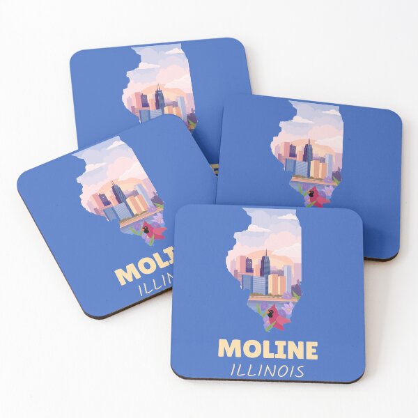 Item preview, Moline Illinois Map designed and sold by Taumaturgo.