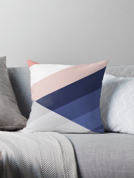 Item preview, Minimal Blush Pink, Navy, and Gray Geometric Stripe No. 16 designed and sold by littledesignco.