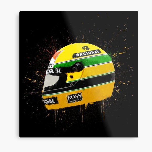 Casco Ayrton Senna F1 Lámina metálica