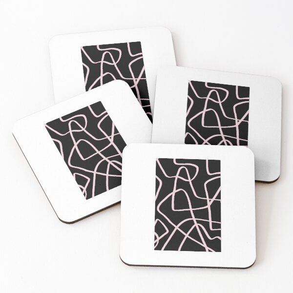 Item preview, abstract lines black and pink designed and sold by selinasherman.