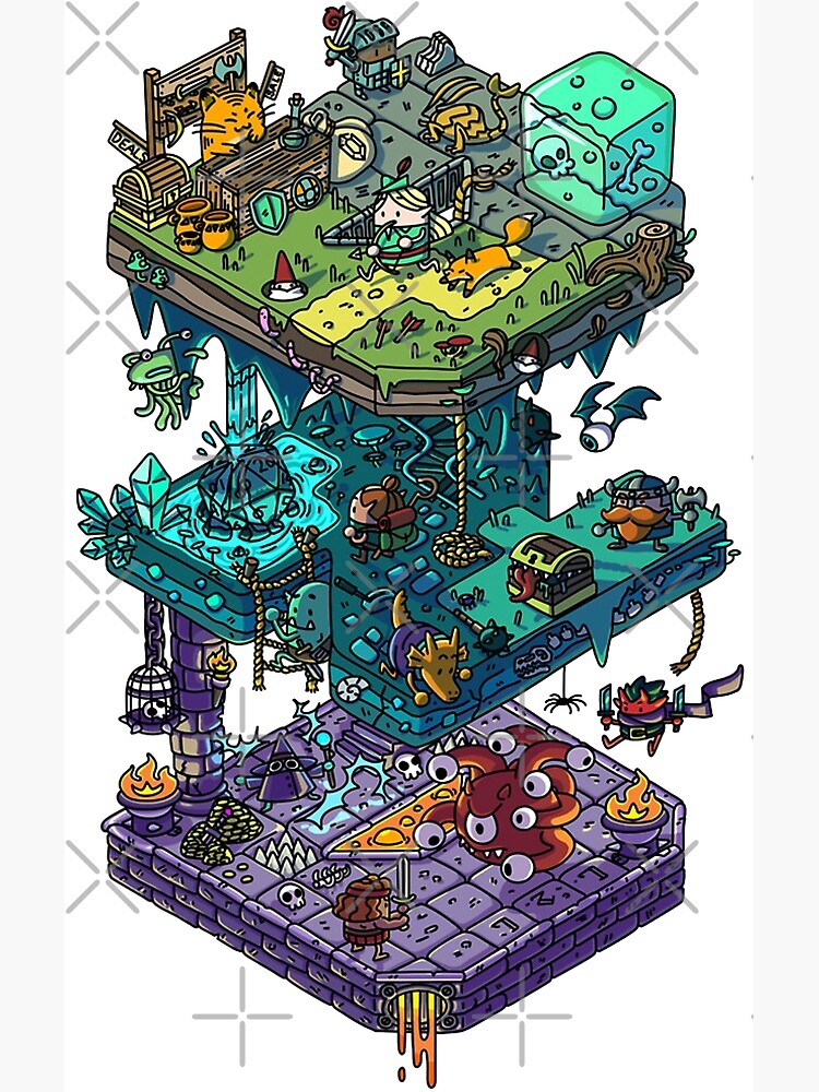 Disover Dungeons and Isometric Dragons Premium Matte Vertical Poster