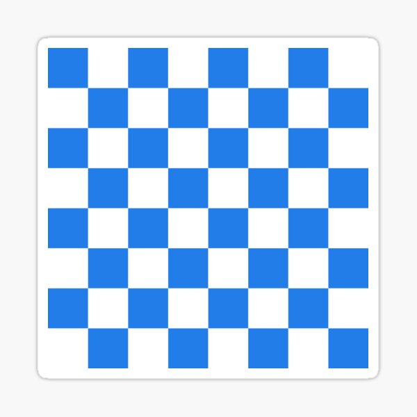 Pattern Chessboard White And Dark Blue Sticker