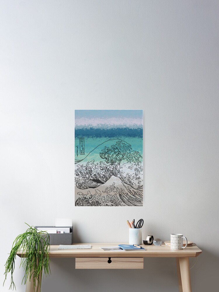 Thumbnail 2 of 3, Poster, Abstract Kanagawa Wave designed and sold by elementw.