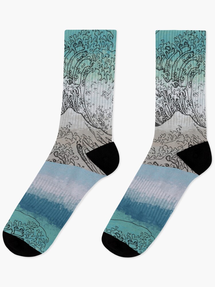Thumbnail 1 of 5, Socks, Abstract Kanagawa Wave designed and sold by elementw.