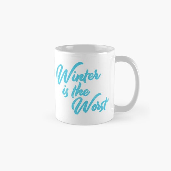 Winter Sucks Funny Cute Brush Lettering Classic Mug