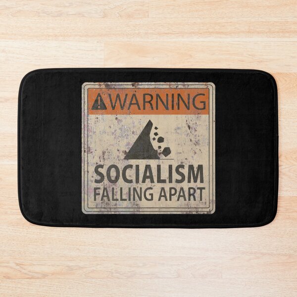 Item preview, Socialism Falling Apart Warning Sign designed and sold by JuventudRevende.