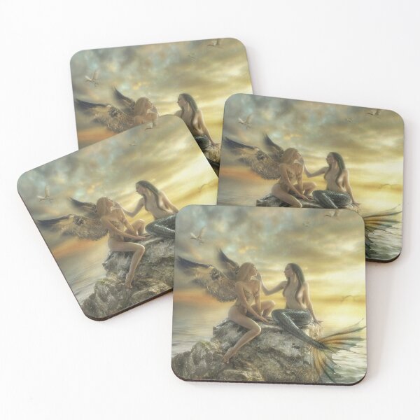 Item preview, Mermaid Angel Painting Art, Vintage Renaissance Angel French art, mermaid ocean painting  designed and sold by Stephani Analah.