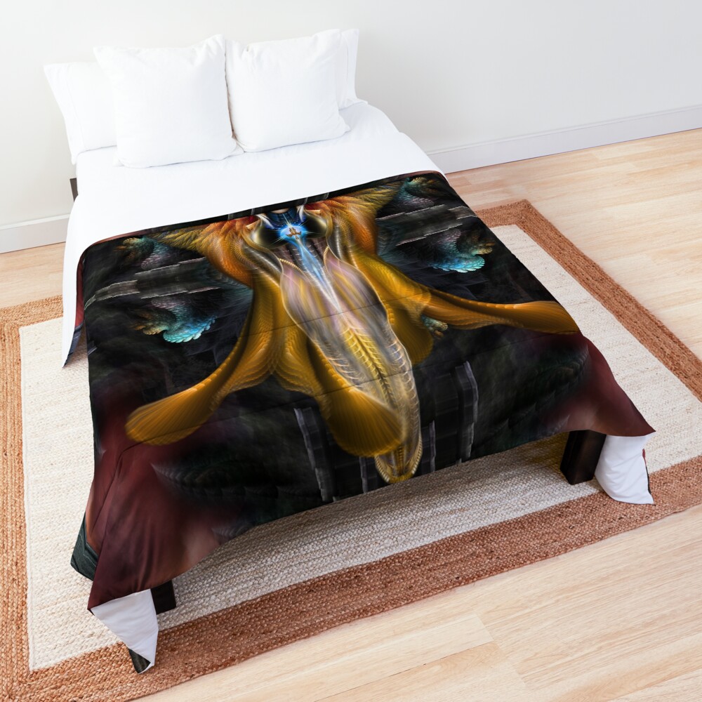 Arsencia The Golden Setren Fractal Art Portrait by Xzendor7 Decorative Art Print Comforter