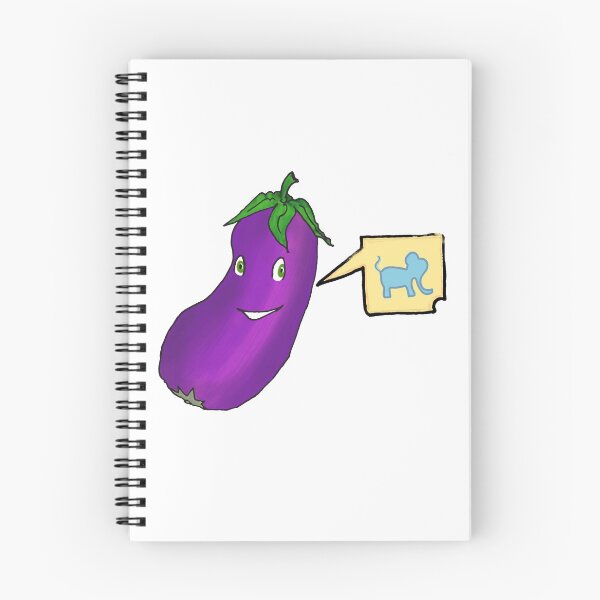 Aperçu de l'œuvre Aubergine et éléphant mignon Kawaii Food créée et vendue par KristopherBel.