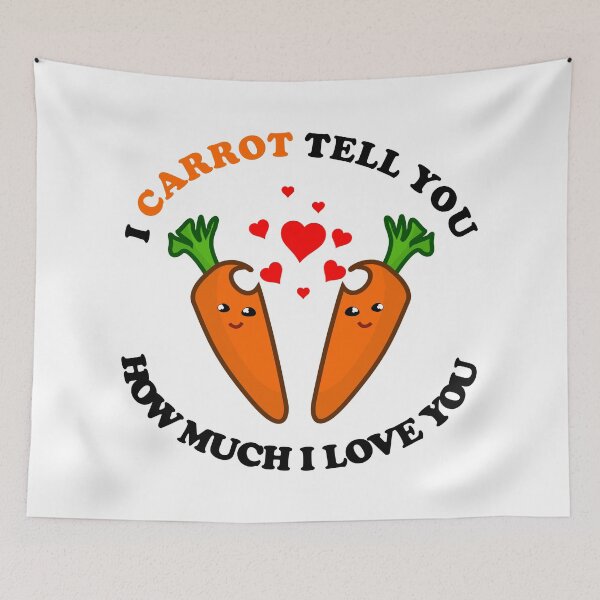 Item preview, I carrot tell you how much I love you - cute carrot circle with red hearts I love you pun designed and sold by Deegital18.