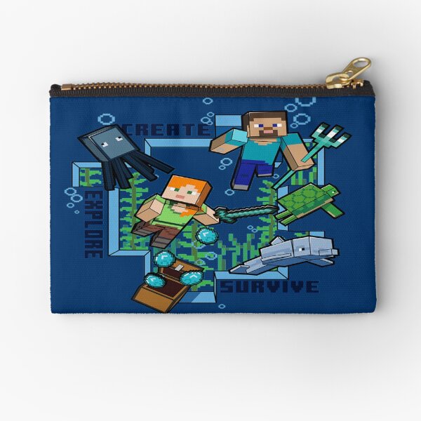 Minecraft , create, explore and survive . Zipper Pouch