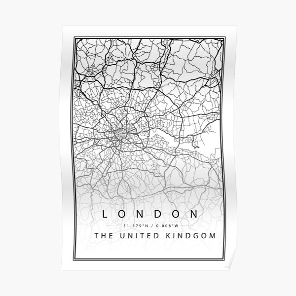 "London Map, UK" Poster for Sale by Thequick1 Redbubble