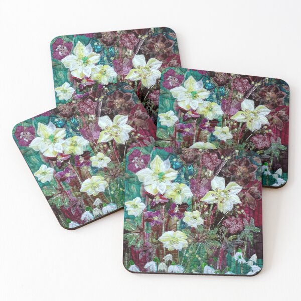 Item preview, Textile art . Hellebores and snowdrops. designed and sold by NisaKiley.