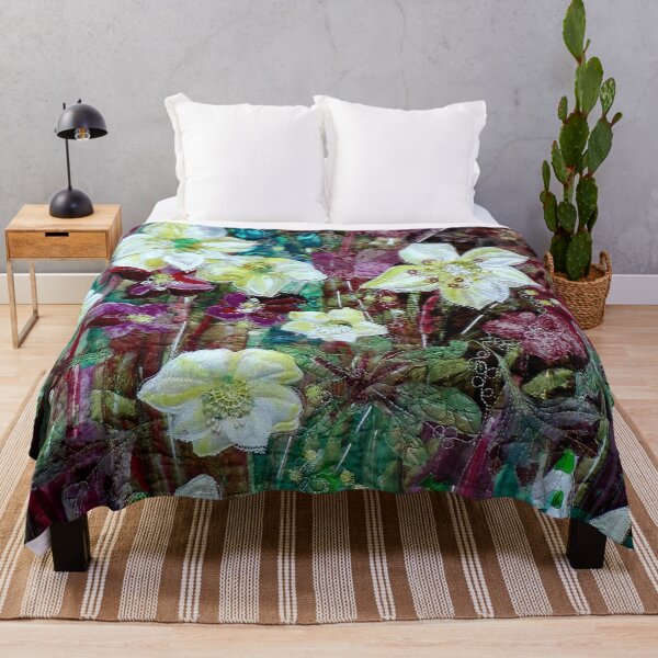 Item preview, Textile art . Hellebores and snowdrops. designed and sold by NisaKiley.