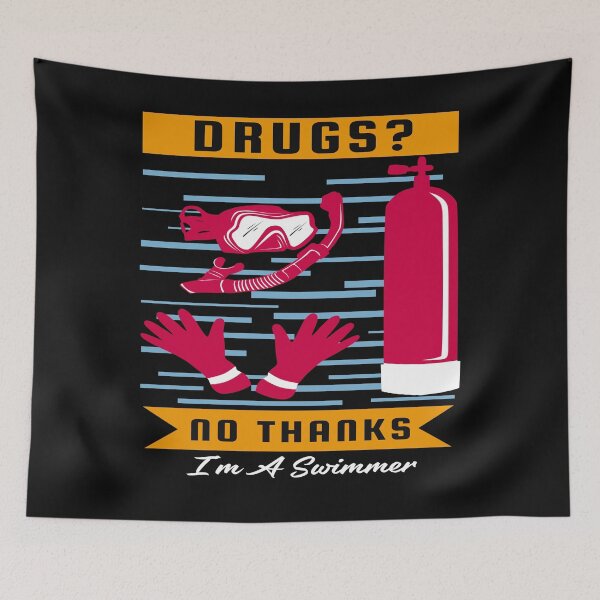 Item preview, Funny Swimmer Quote :Drugs? No thanks ,I am A Swimmer  designed and sold by remonss.