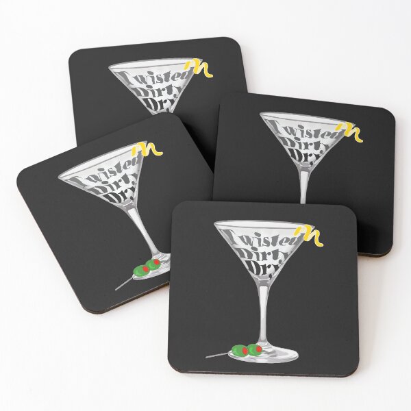 Item preview, Twisted Dirty Dry Martini Glass with Olives designed and sold by Five O'clock Shirts.