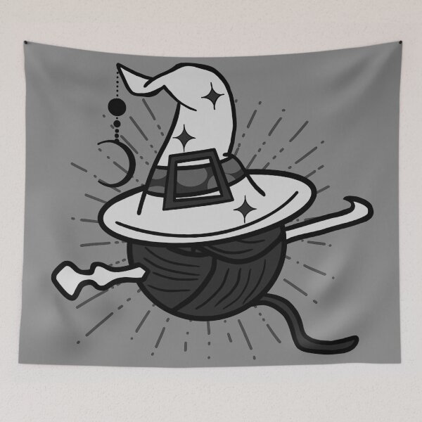 Item preview, Crochet Witch inverted b&w designed and sold by NerdyCupcake559.