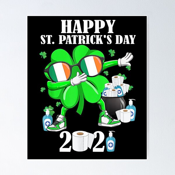 Item preview, St Patrick's Day Dabbing Shamrock In A Mask Boys Kids 2021  designed and sold by charissamo77.