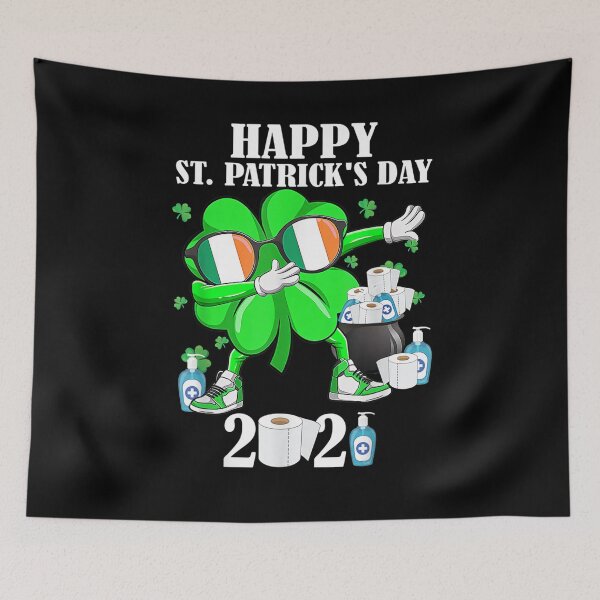 Item preview, St Patrick's Day Dabbing Shamrock In A Mask Boys Kids 2021  designed and sold by charissamo77.