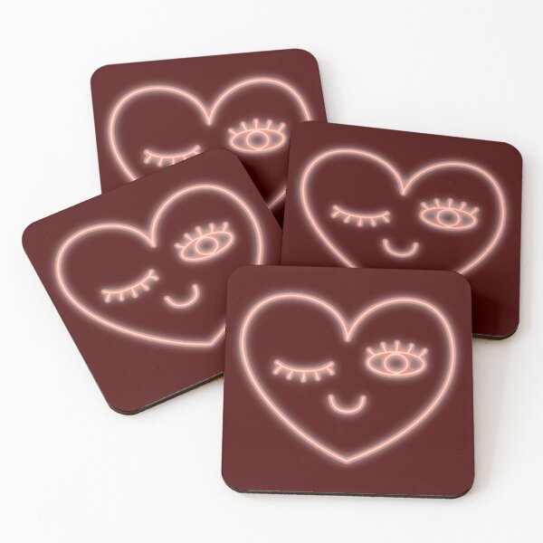 Item preview, Coral pink neon heart designed and sold by DunyaK.