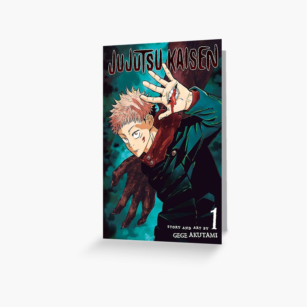 Jujutsu Kaisen Manga Cover Eng 1 Greeting Card By Gustavov96 Redbubble