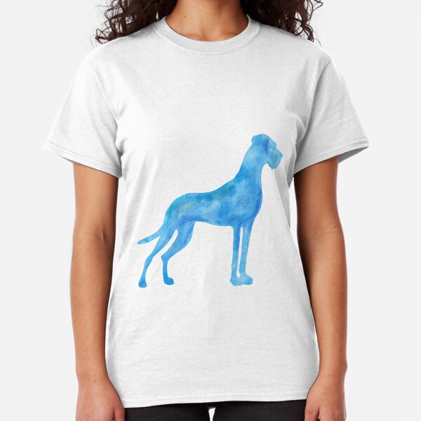 Blaue Dogge Wasserfarben Classic T-Shirt