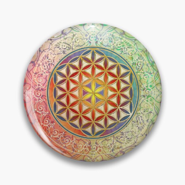 Item preview, Flower Of Life Vintage Ornaments Mosaic Green Red designed and sold by EDDArt.