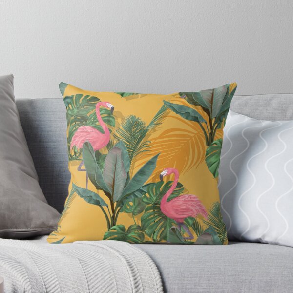 Artikelvorschau, Schöner nahtloser Sommermusterhintergrund mit tropischen Palmblättern und Flamingos. Ideal für Hintergrundbilder, Webseitenhintergründe, Oberflächenstrukturen, Textilien. entworfen und verkauft von Dobrix.