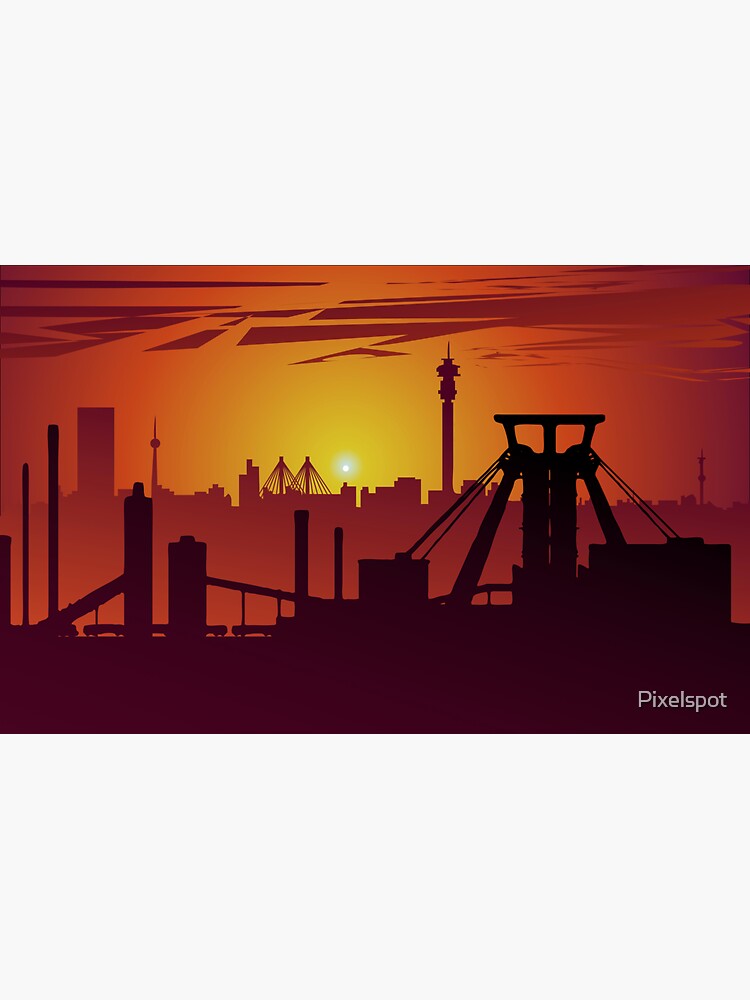 "Joburg skyline" Sticker for Sale by Pixelspot Redbubble