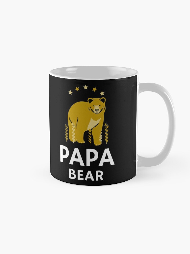 Papa Bear Personalized Black Coffee Mug