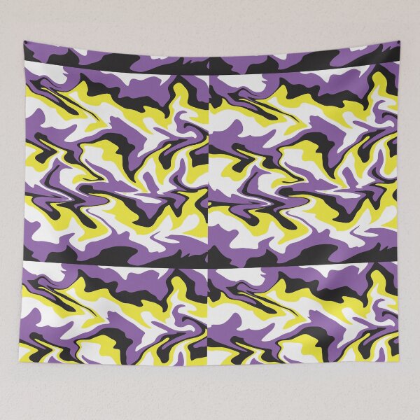 Item preview, Yellow, White, Purple and Black Swirl Nonbinary Pride Pattern designed and sold by MeaganM.