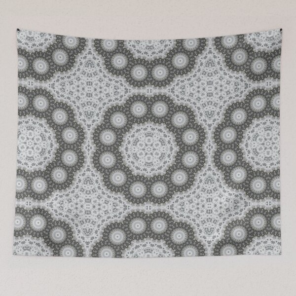 Item preview, Magic Ripples Kaleidoscope Mandala White Gray designed and sold by EDDArt.