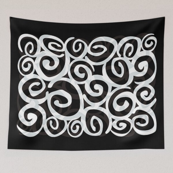 Item preview, Black White Gray SPIRALS design designed and sold by EDDArt.