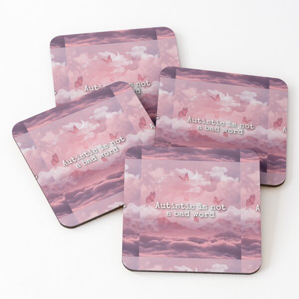 Item preview, "Autistic is not a bad word" pink butterfly design designed and sold by AceKaceMusic.
