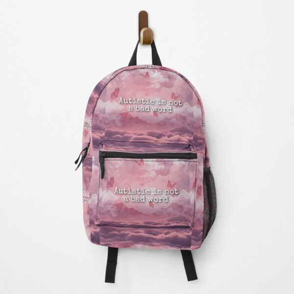Item preview, "Autistic is not a bad word" pink butterfly design designed and sold by AceKaceMusic.