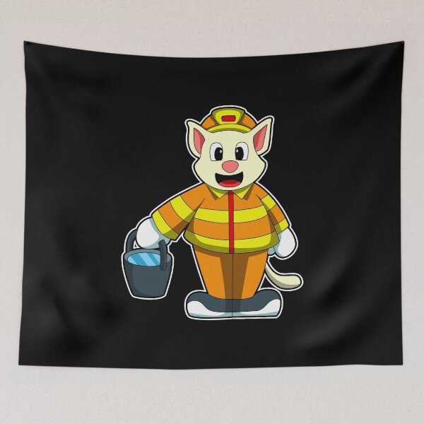 Item preview, Cat Firefighter Bucket Fire department designed and sold by Snabdesign84.