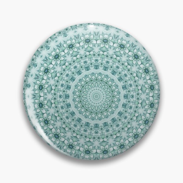 Item preview, Flower mandala with frame - ocean green designed and sold by EDDArt.