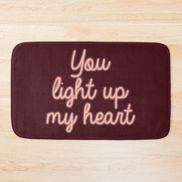 Item preview, Coral pink 'you light up my heart' neon lights quote designed and sold by DunyaK.