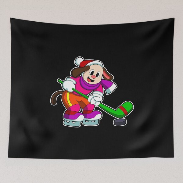 Item preview, Dog at Ice hockey with Ice hockey stick & Puck designed and sold by Snabdesign84.