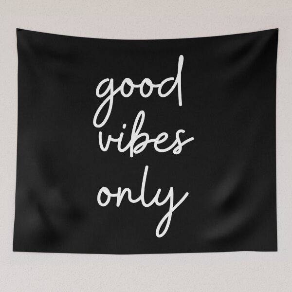 Item preview, Good vibes only. Text only design. Handwritten, white text. designed and sold by JellyBeenzz.