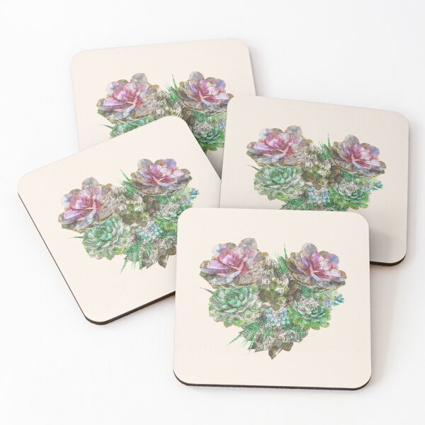 Item preview, Succulent plant heart with aloe, watercolor effect, a good gift for plant lovers designed and sold by Collagedream.