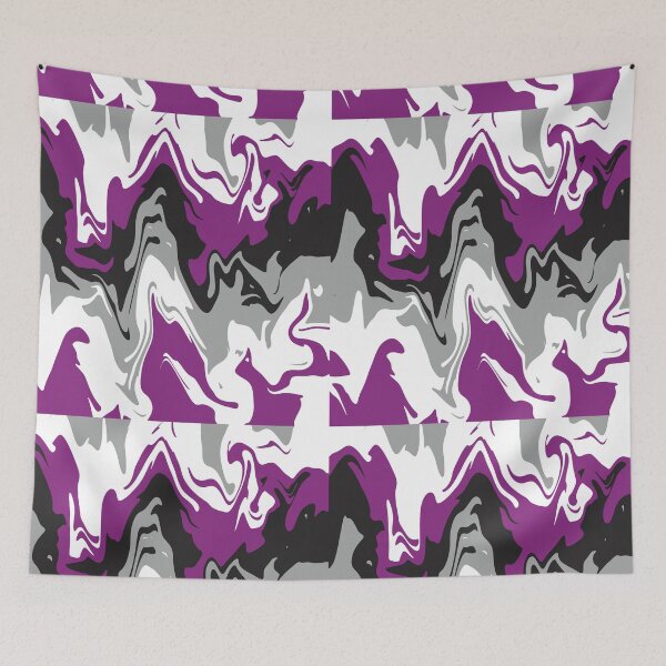 Item preview, Black, Grey, Purple and White Swirl Asexual Pride Pattern designed and sold by MeaganM.