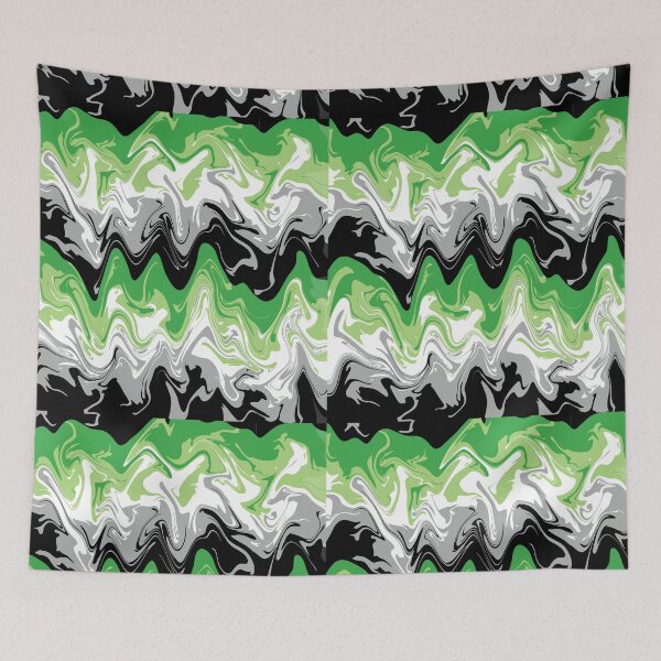 Item preview,  Black, Grey, Green and White Swirl Aromantic Pride Pattern designed and sold by MeaganM.