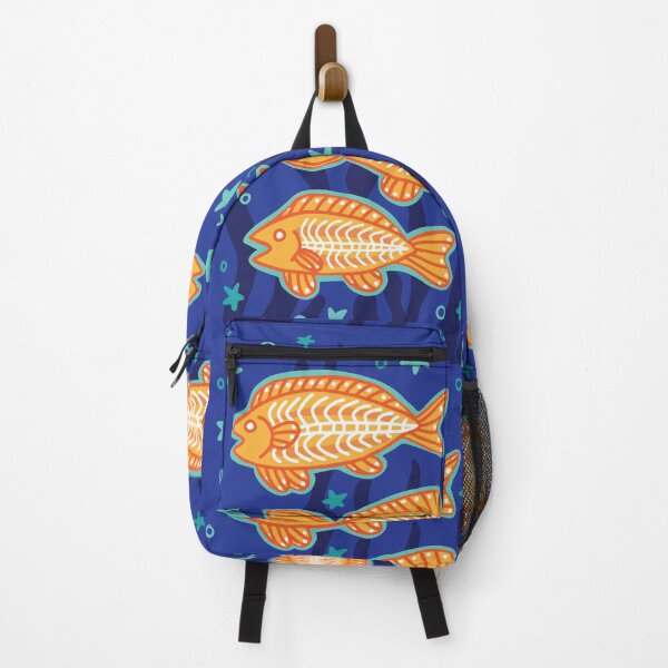 Item preview, Orange Fish Pattern with Stars and Bubbles designed and sold by VivtheFish.