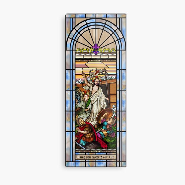 The Resurrection of Christ Stained Glass Window Design Metal Print